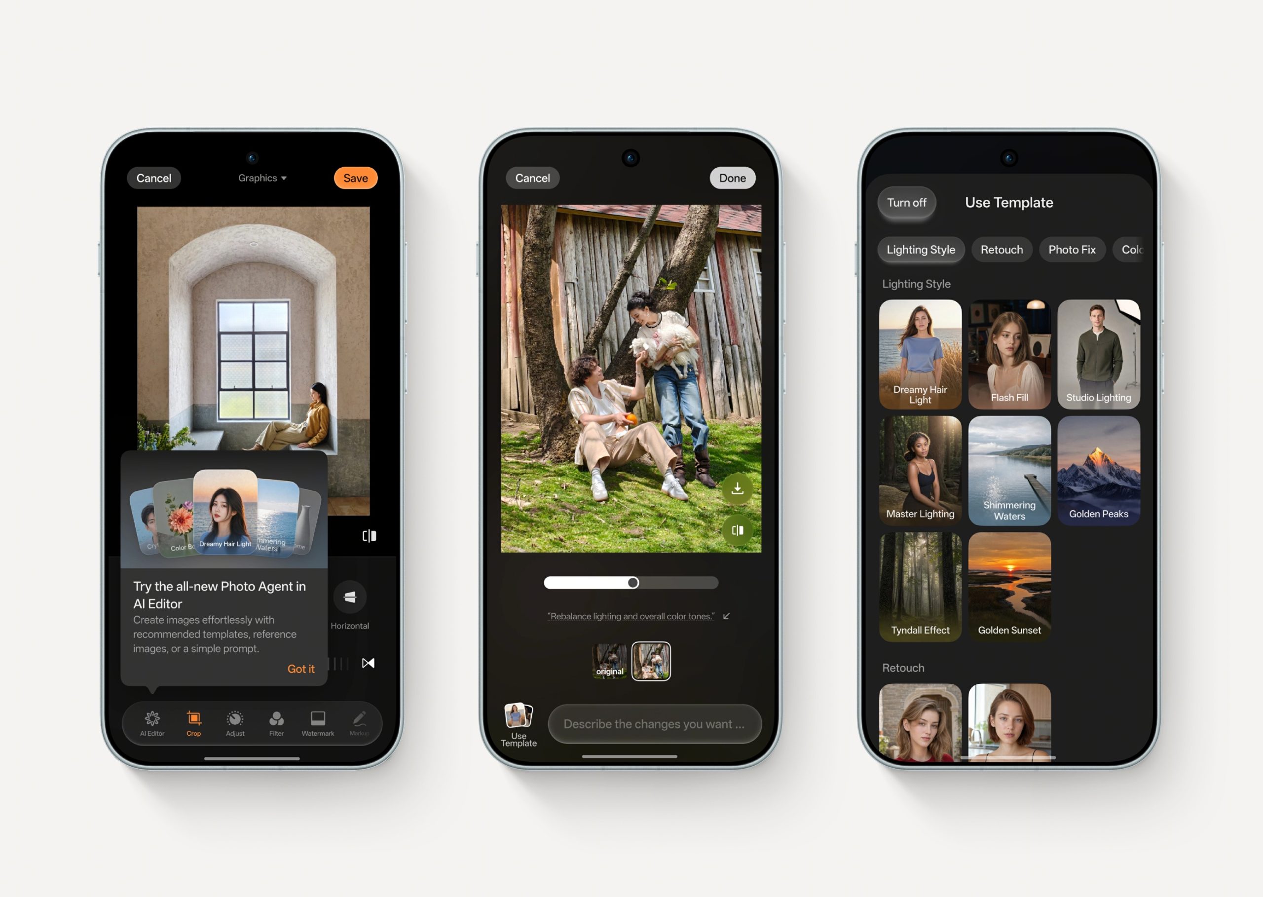 Contoh suntingan foto menggunakan AI Photo Agent