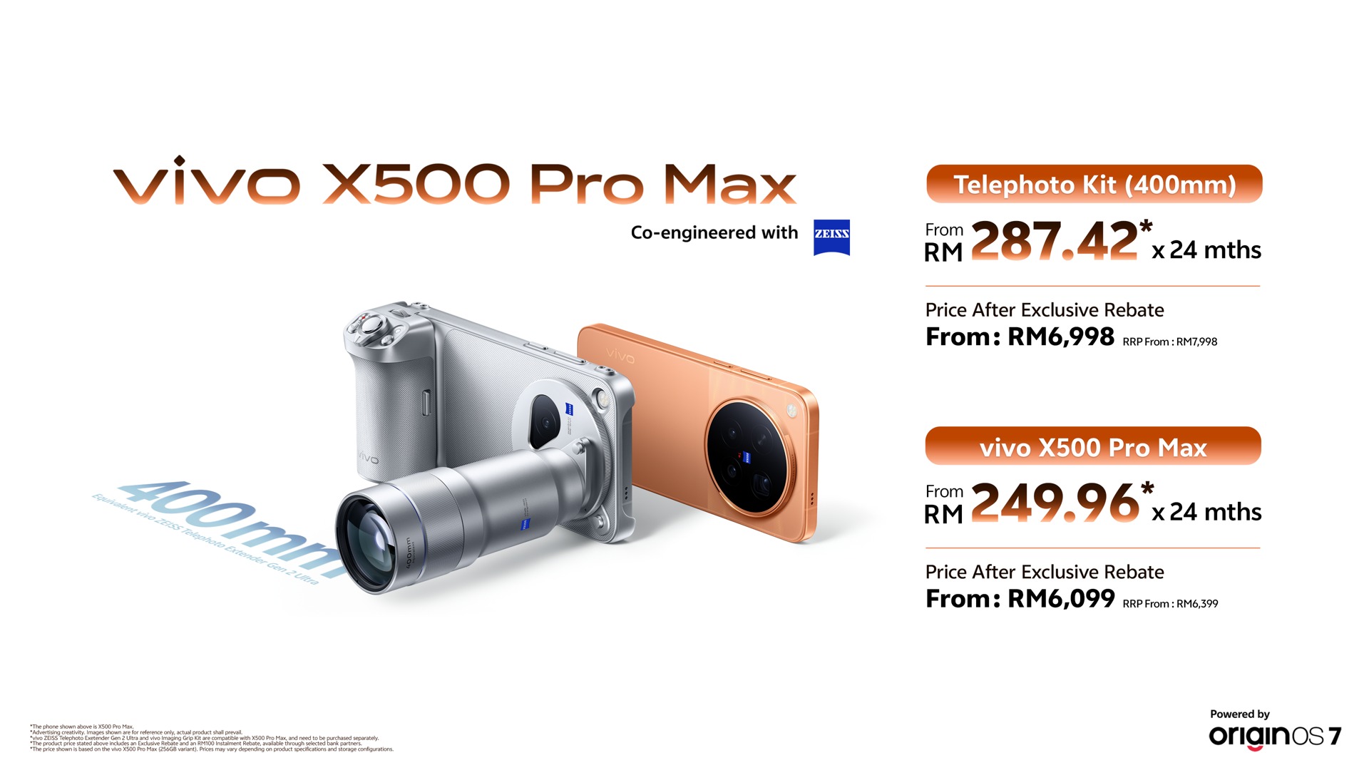 Harga vivo X500 Pro Max dan Telephoto Kit 400mm di Malaysia